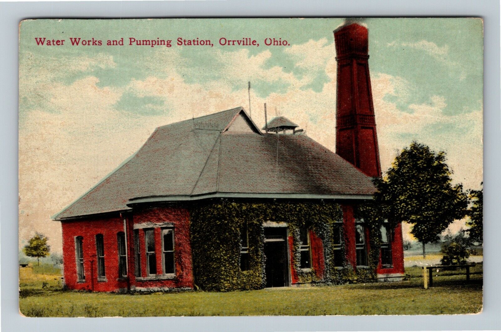 Orrville OH-Ohio, Water Works and Pumping Station, c1913 Vintage Postcard