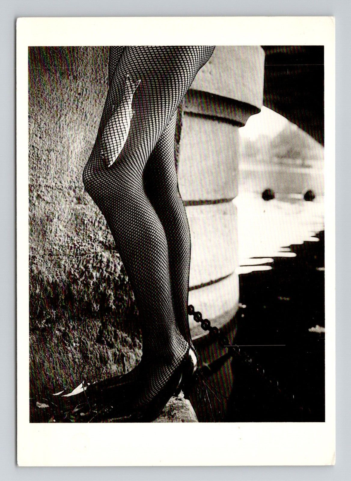 Postcard Fishnet Stockings Black & White Art Photography, Retro O20