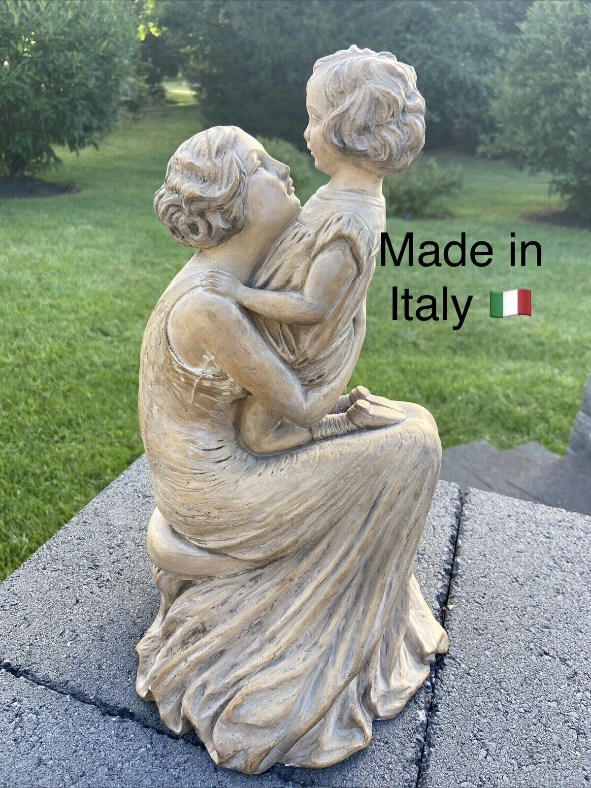1970’s Antonio Borsato Signed Mother & Daughter  Figurine Italy 13.5”