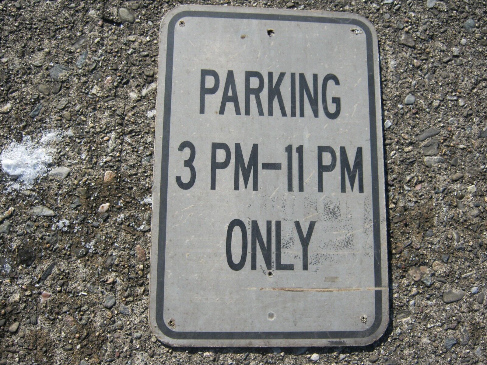 Original Decommissioned Parking 3pm to 11pm metal single face Street Sign