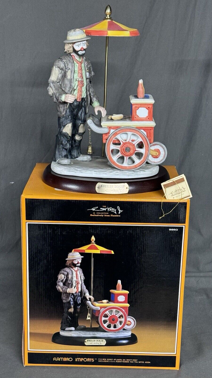 Emmett Kelly Jr “Wheeler Dealer “ Limited Edition Figurine 5292/7500 Boxed