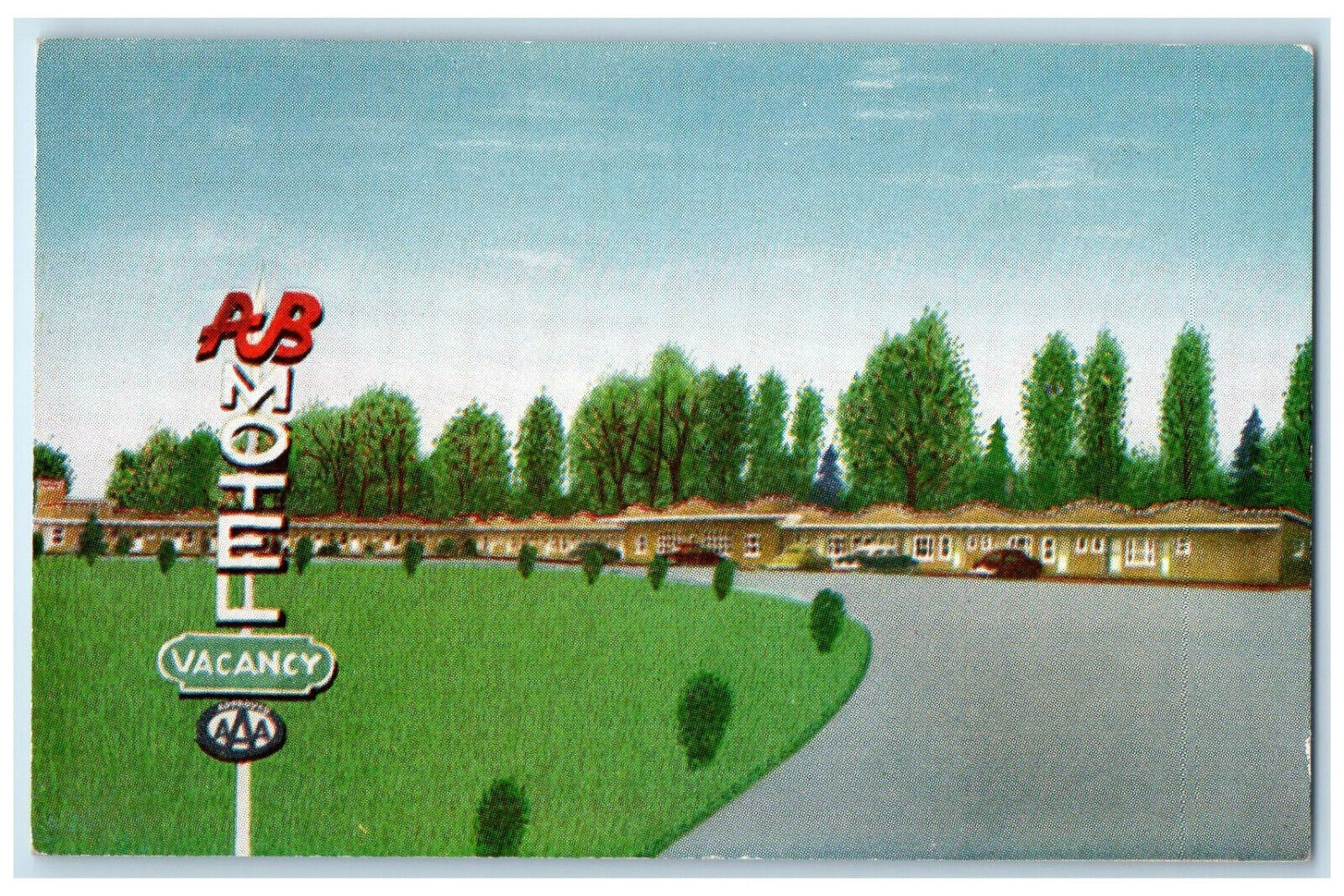 c1950's A.B. Motel Two Miles from Quebec on Route 15 to Ste-Anne Canada Postcard
