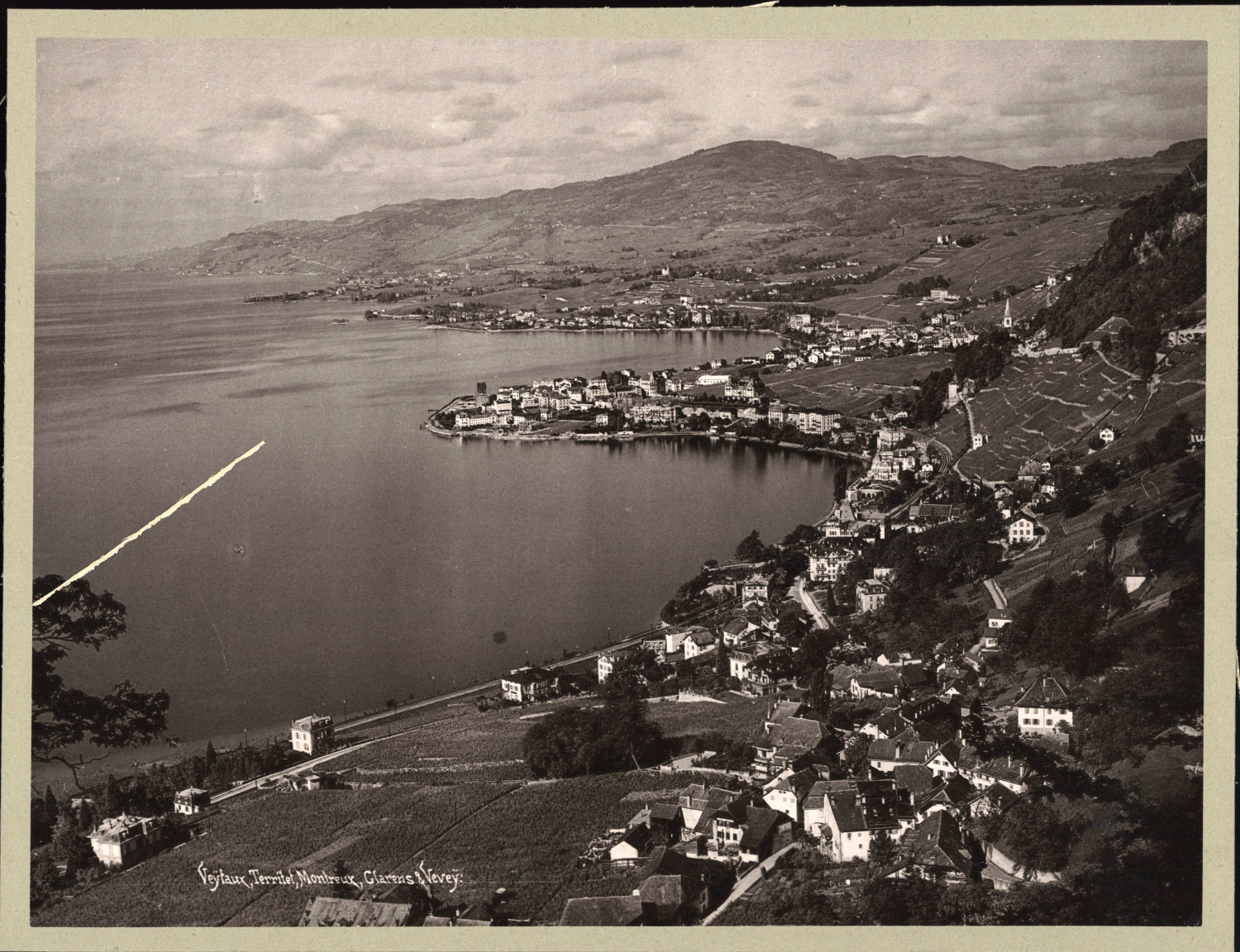 Switzerland, Montreux, Mont Pilgrim vintage photomechanical print Photomecaniq