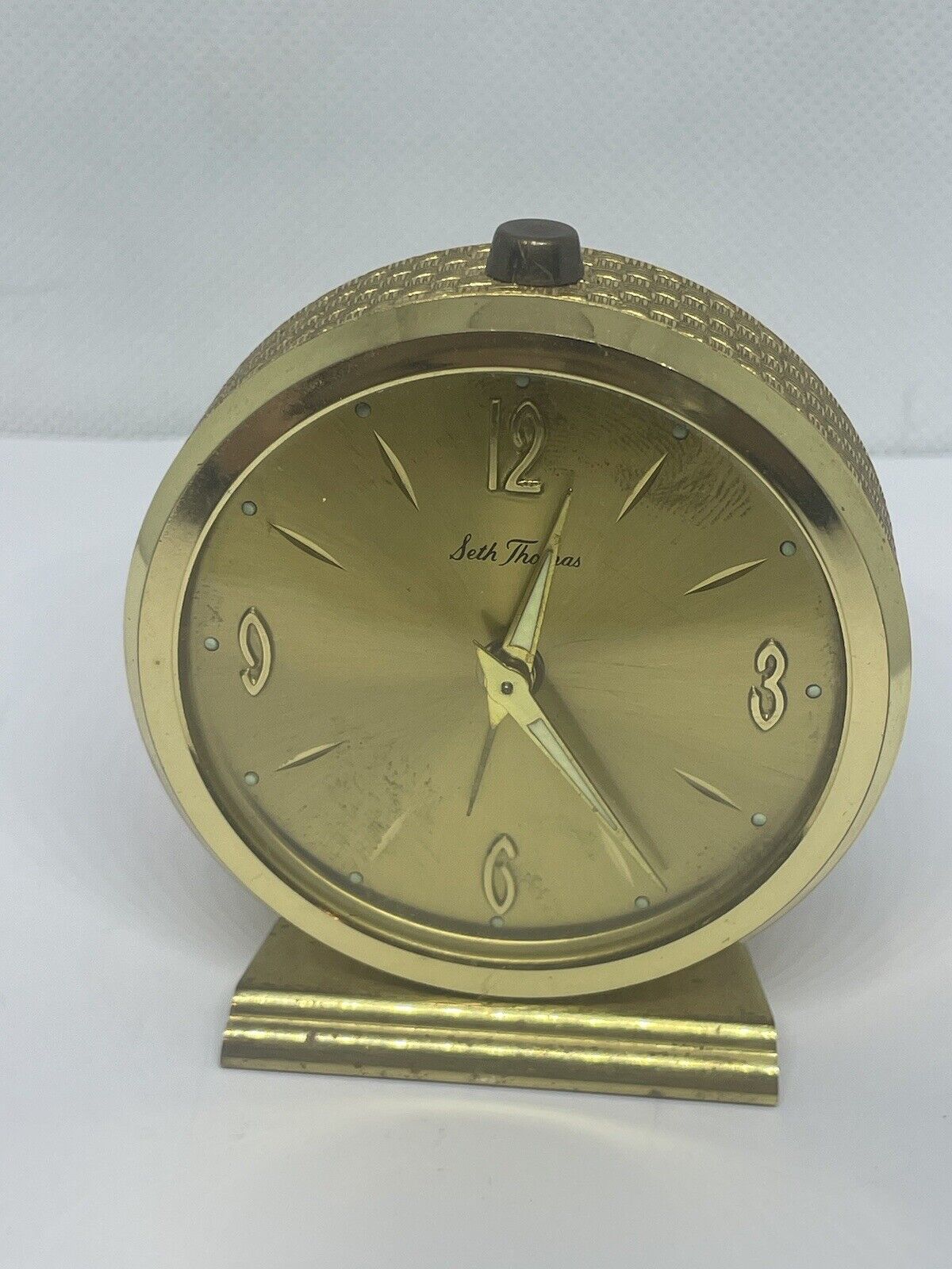 Vintage Seth Thomas Travel Tabletop Alarm Clock Mechanical Germany