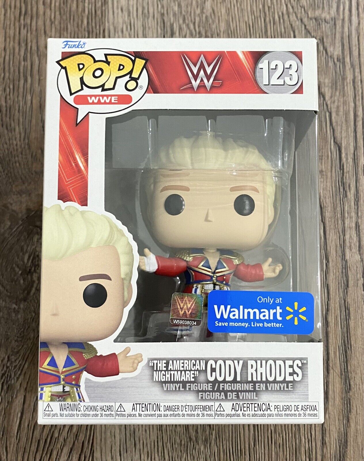 Funko Pop WWE Wrestling: Cody Rhodes #123 Walmart Exclusive w/ Protector