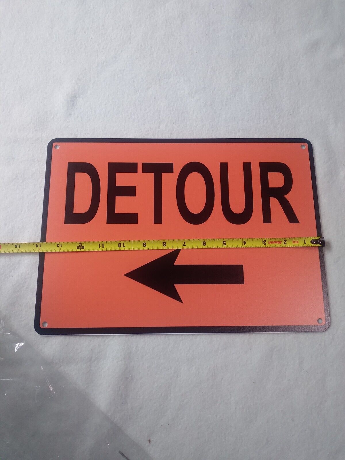 Left Arrow Detour 2 Traffic Sign Aluminum Metal Sign 10 in x 14 in - New