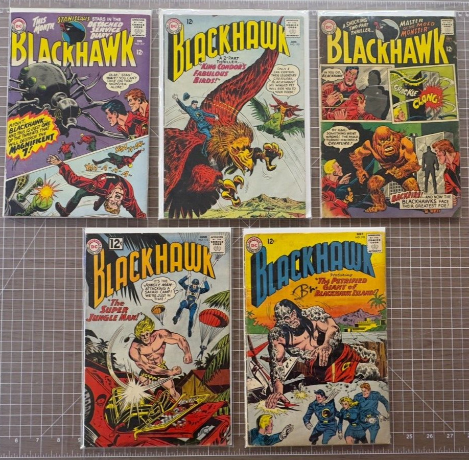 Lot Of 5 Blackhawk Silver Age DC COMICS 1960’s 2.0-7.5 173 188 192 212 217
