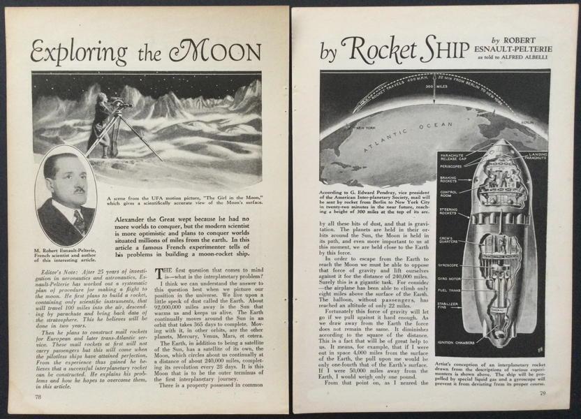 “Exploring the Moon by Rocket Ship” by Robert Esnault-Pelterie 1931 pictorial