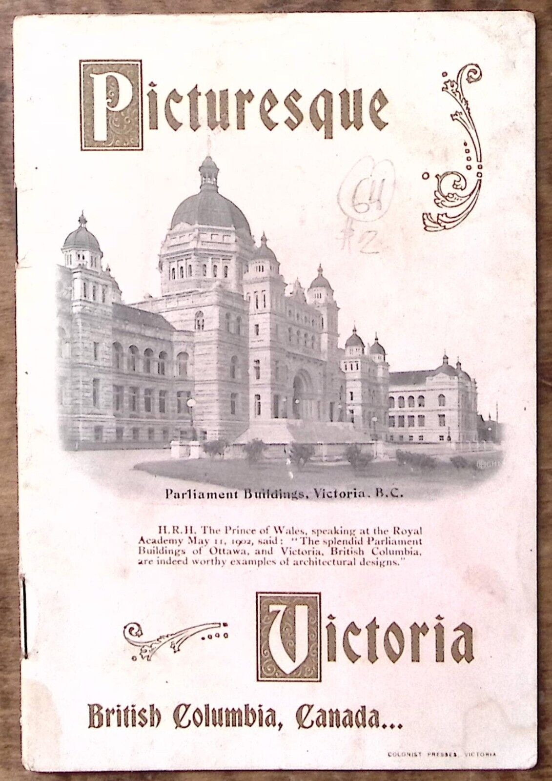 1902 PICTURESQUE VICTORIA BRITISH COLUMBIA ADVERTISING TRAVEL BOOKLET  Z5331