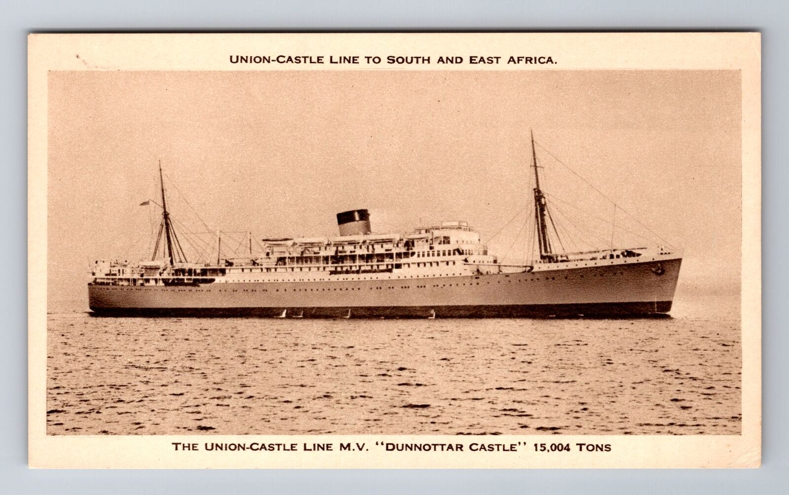 The Union Castle Line MV, Ship, Transportation, Antique, Vintage Postcard