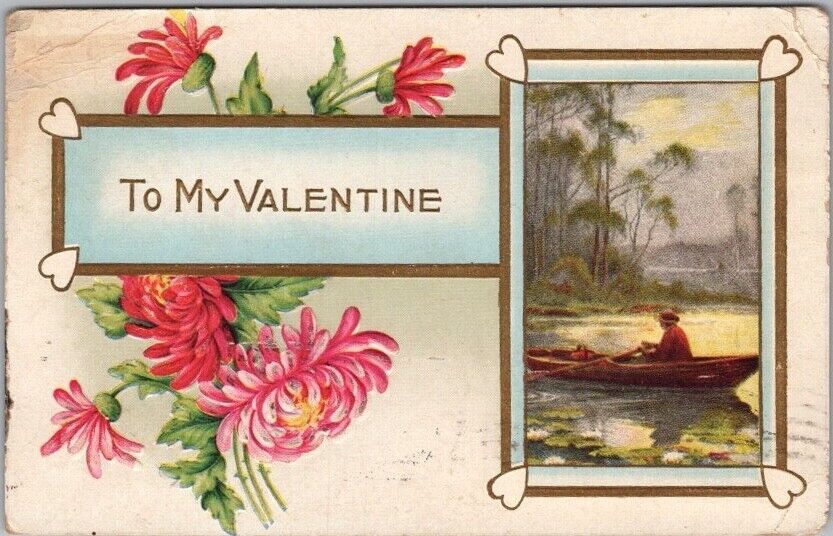 Vintage 1917 Whitney Embossed Greetings Postcard \