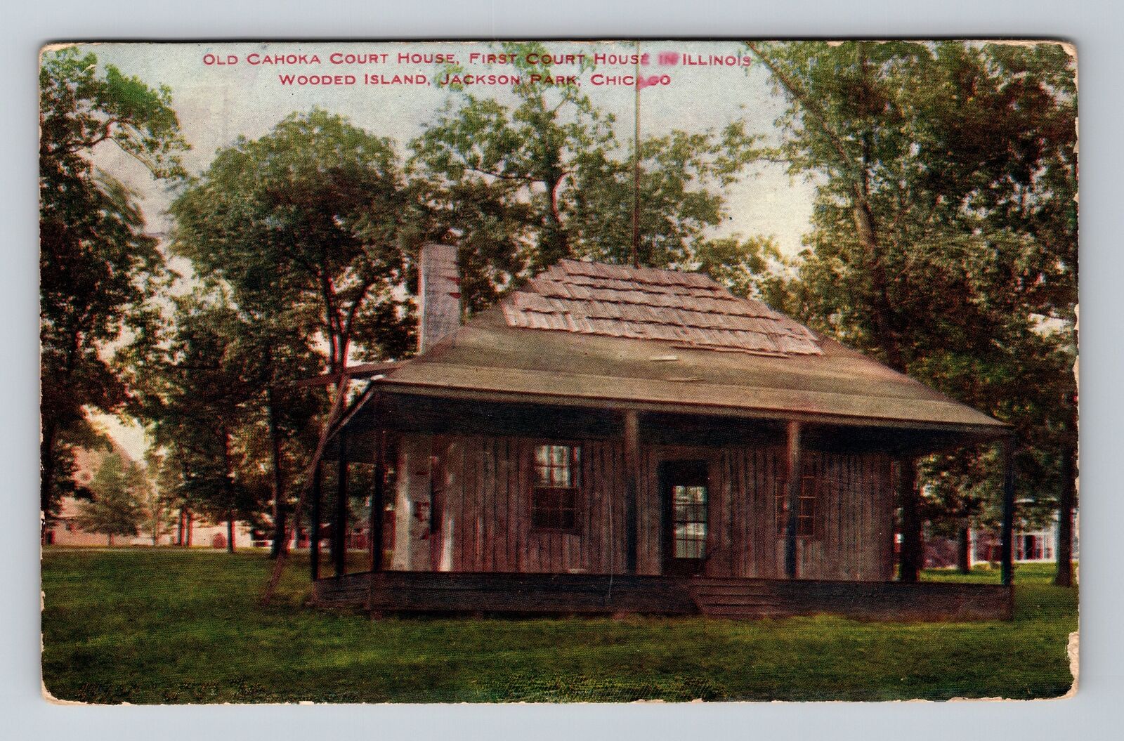 Chicago IL-Illinois, Old Cahokia courthouse, Vintage Postcard