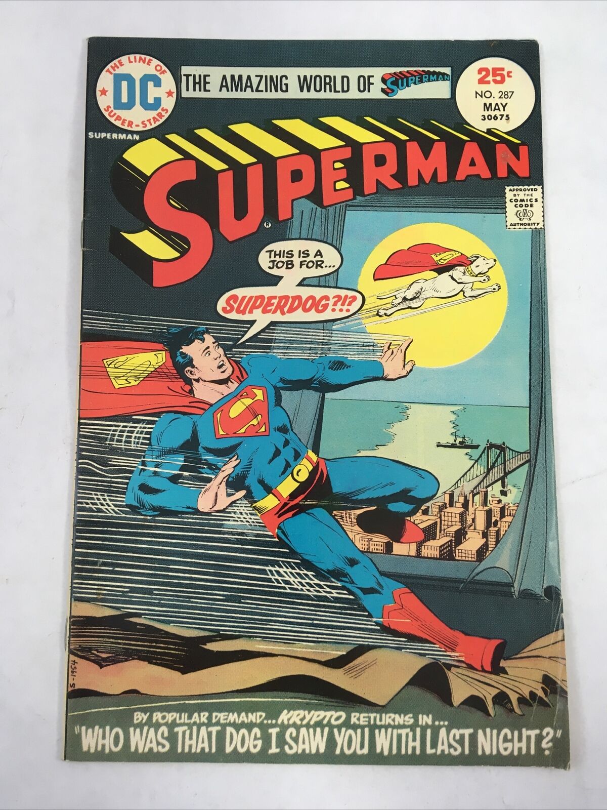 Superman # 287 DC Comics May 1975 Krypto the Superdog  Batman