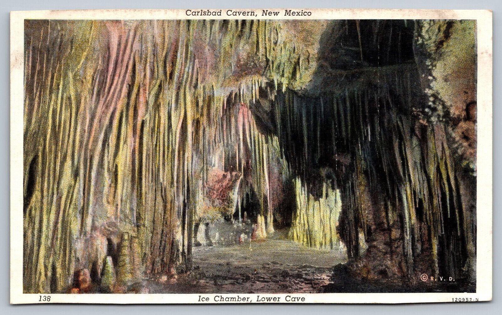 Carlsbad Cavern NM-New Mexico, Ice Chamber, Lower Cave Vintage Postcard