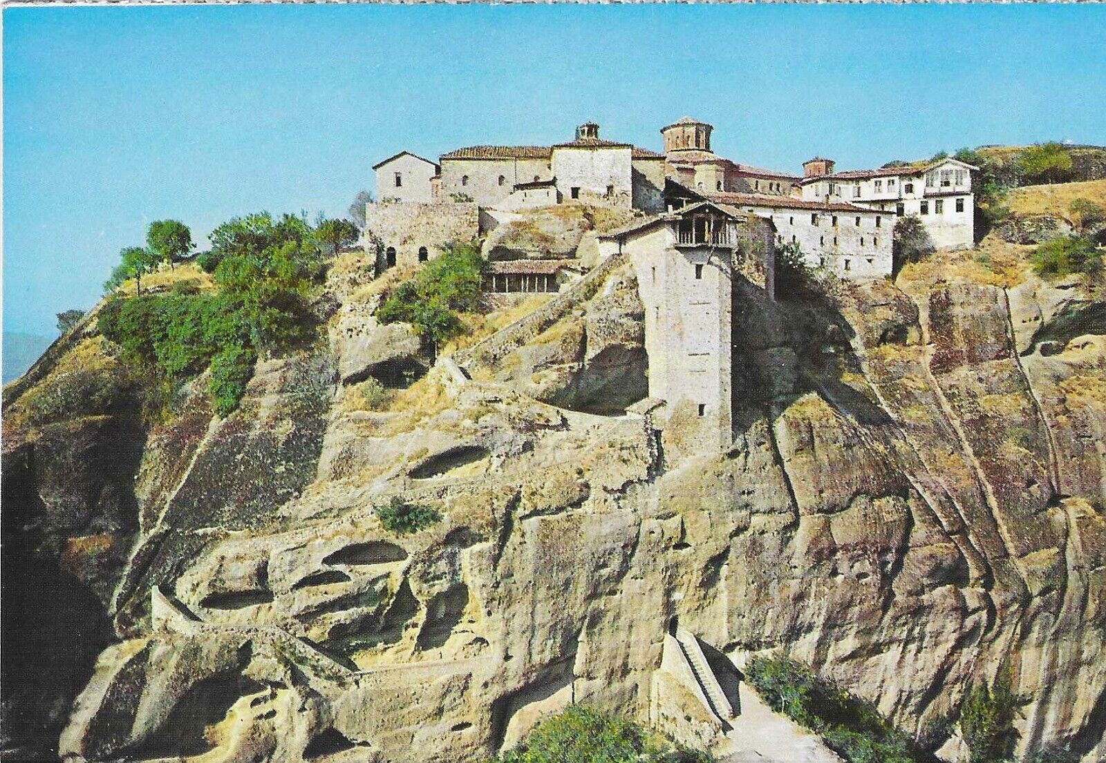 Vintage Greece Chrome Postcard Meteora