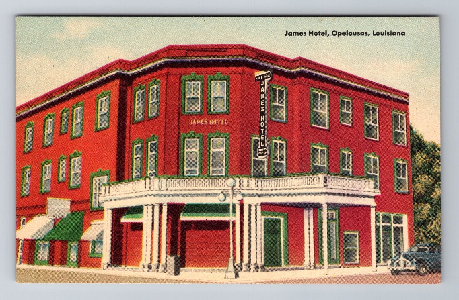 Opelousas LA-Louisiana, James Hotel, Advertising, Antique Vintage Postcard