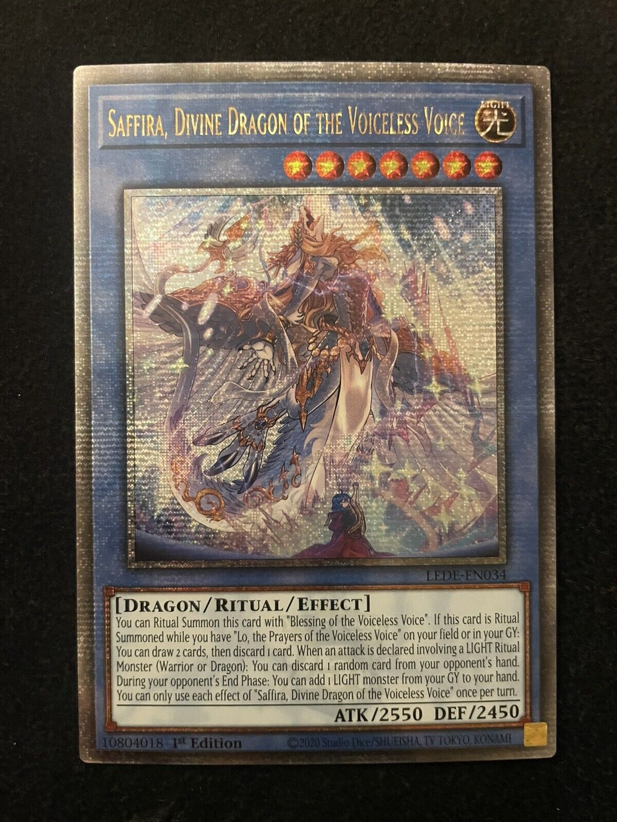 LEDE-EN034 Saffira, Divine Dragon of the Voiceless Voice Quarter Century Secret