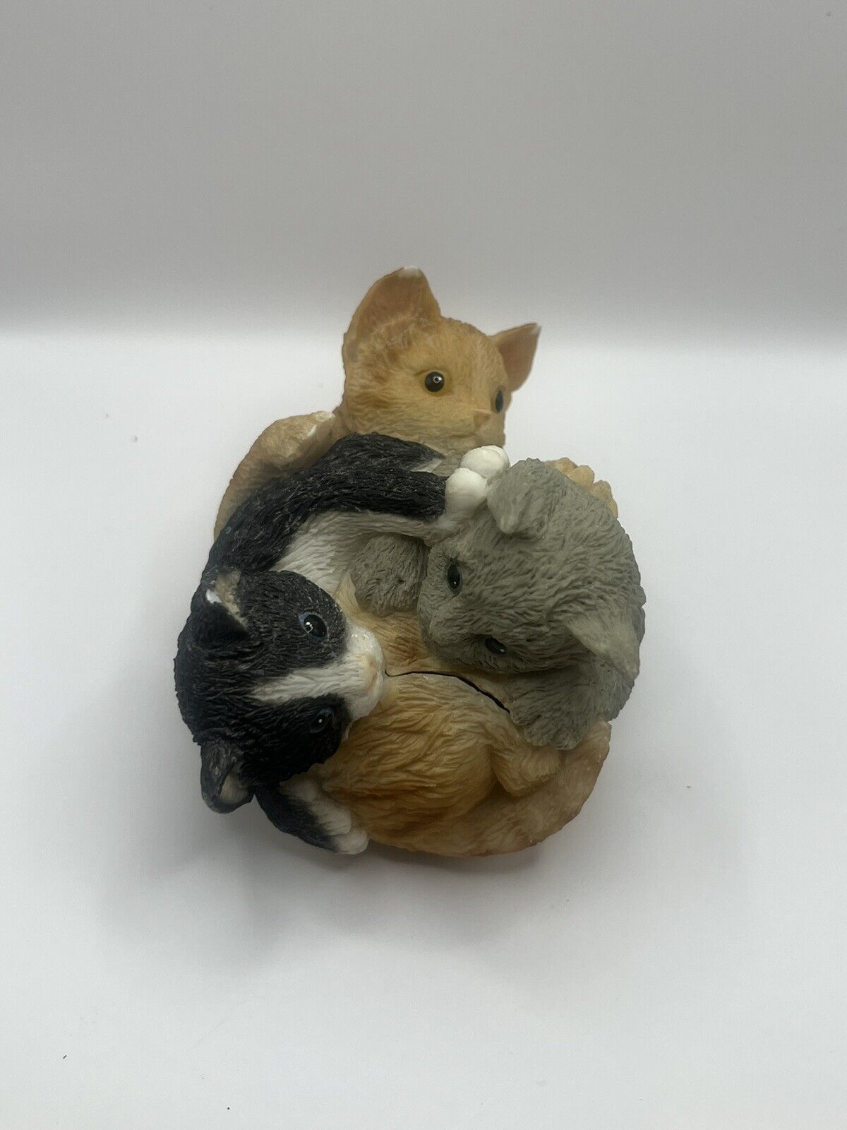 Three Kittens Who Lost Their Mittens Resin Trinket Box~Mittens Inside Box~ Stone