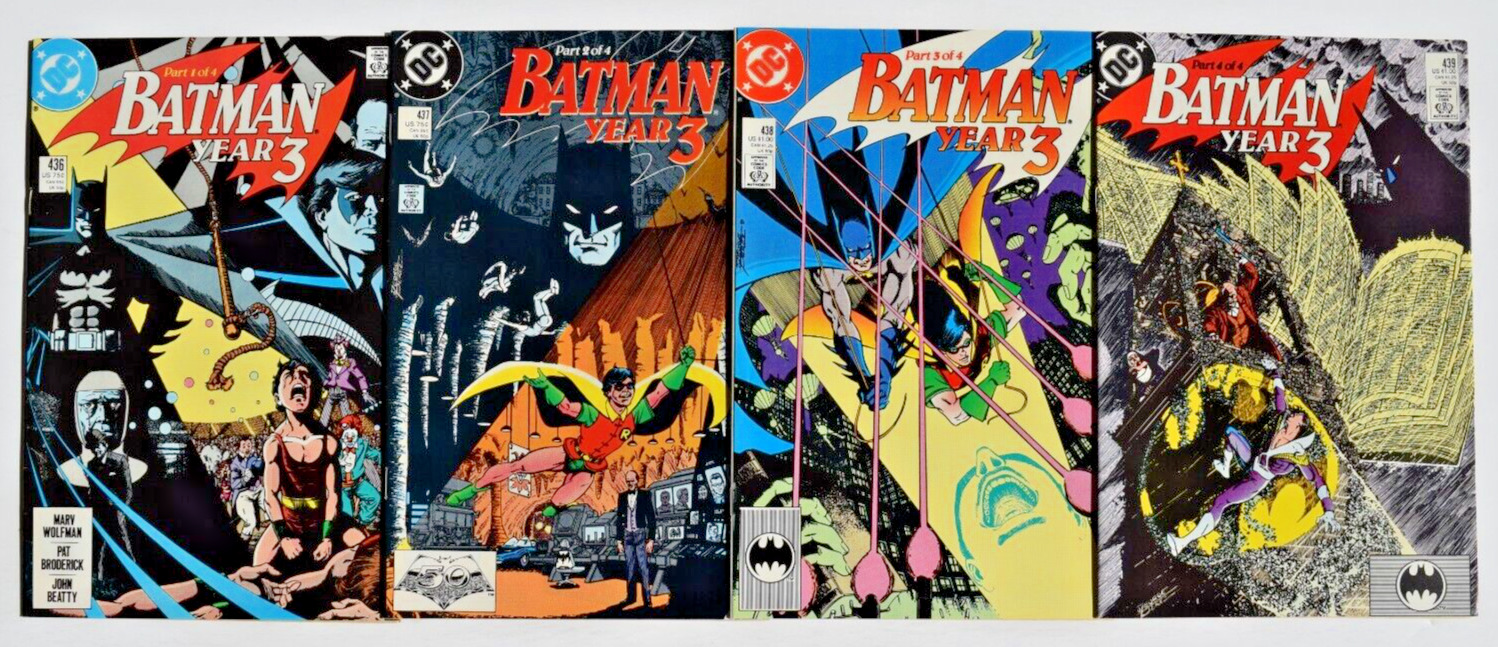 BATMAN YEAR THREE (1989) 4 ISSUE COMPLETE SET  #436-439 DC COMICS