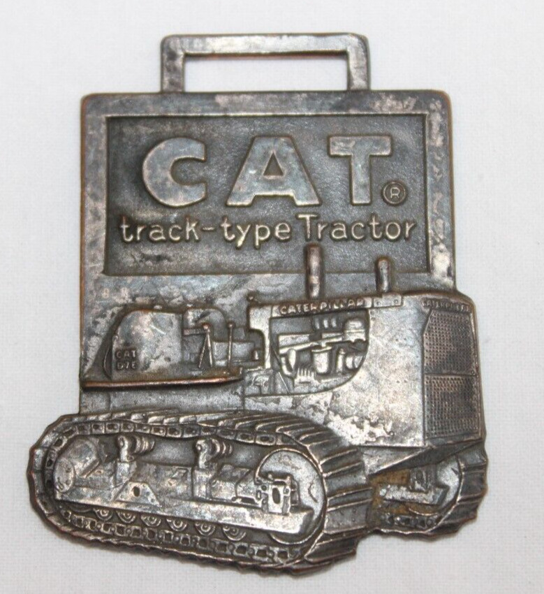 Vintage Caterpillar Cat Track-type Tractor Keychain Fob