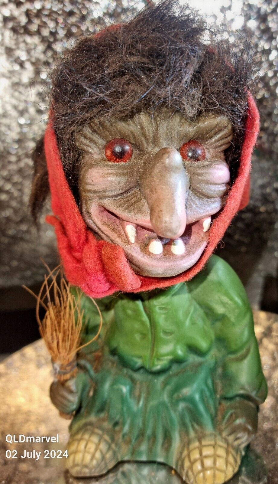 HEICO 1960 Vintage Bobble head Witch Troll Nodder Germany 