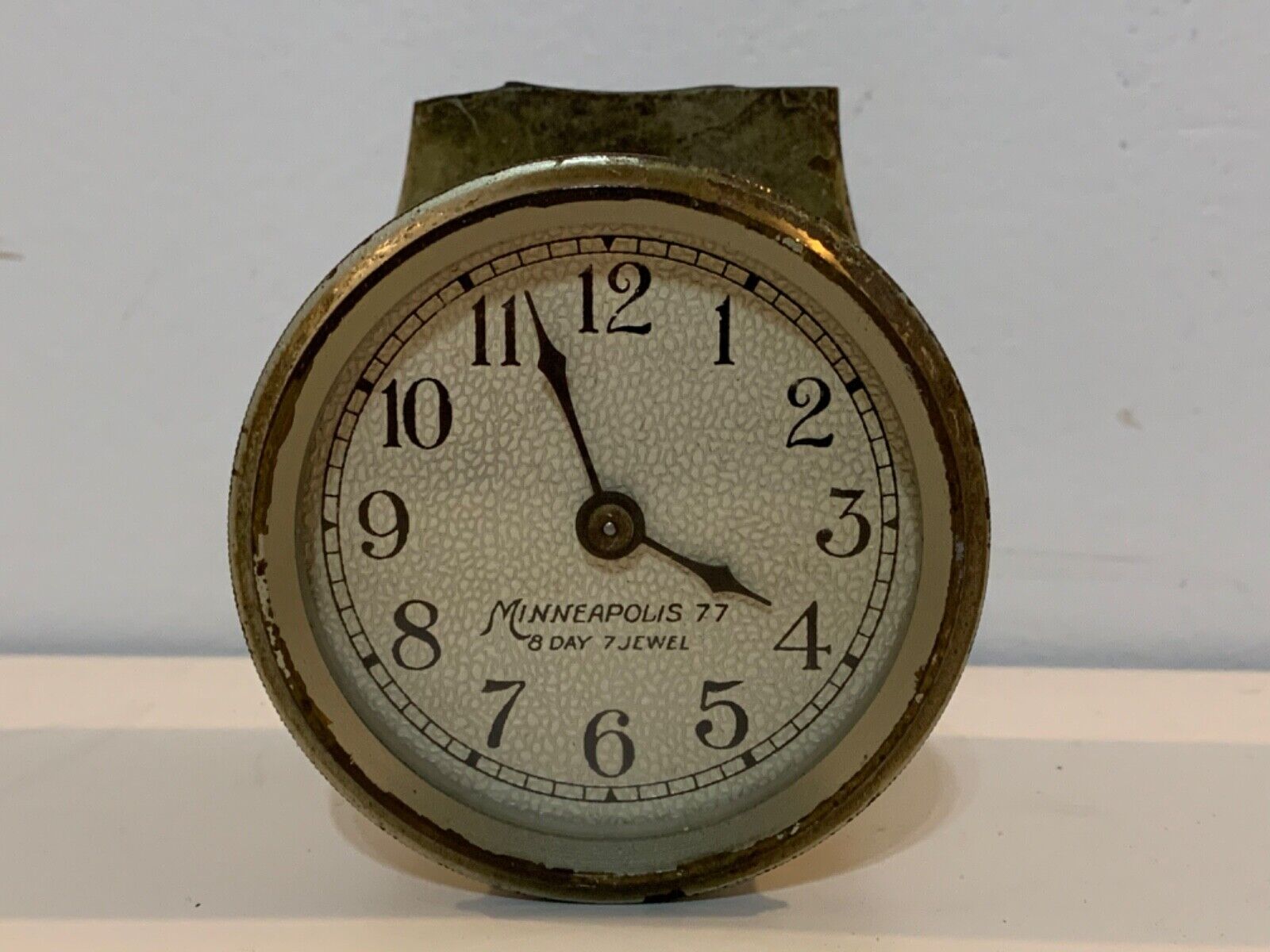 Vintage Minn. Honeywell 77 8 Day Brass Thermostat Clock Untested