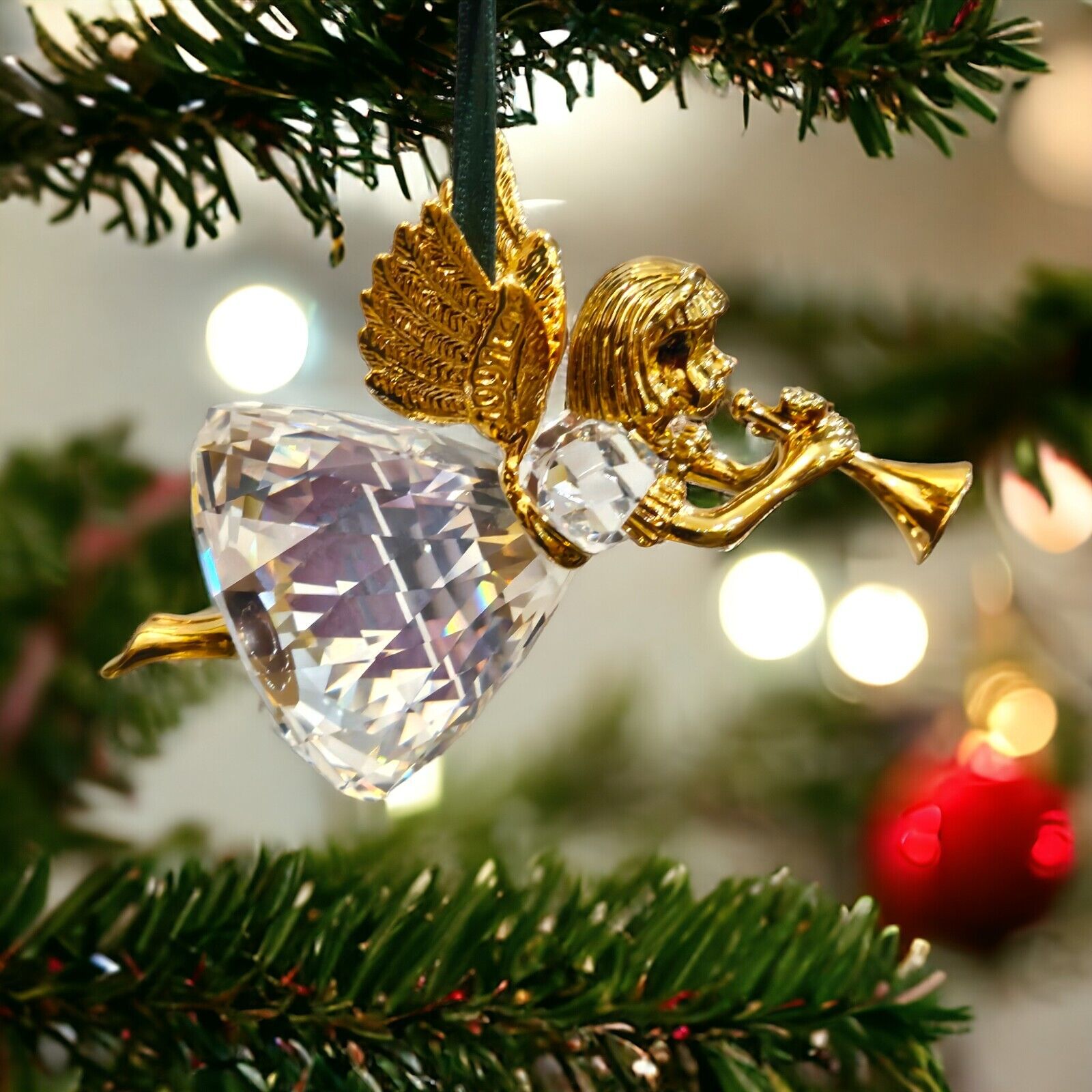 Swarvoski Cut Crystal Angel Ornament,  New & Boxed