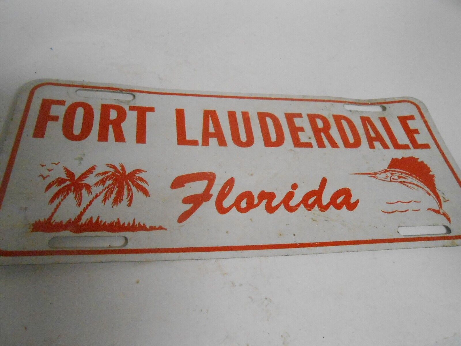 Vintage Fort Lauderdale Florida License Plate Tag Topper