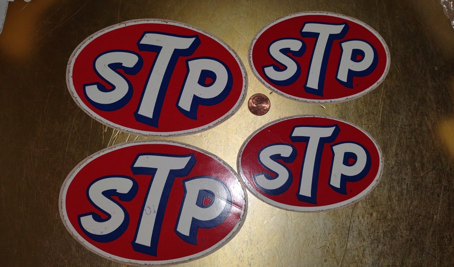 x4 lot STP VINTAGE Sticker / Decal  ORIGINAL OLD STOCK