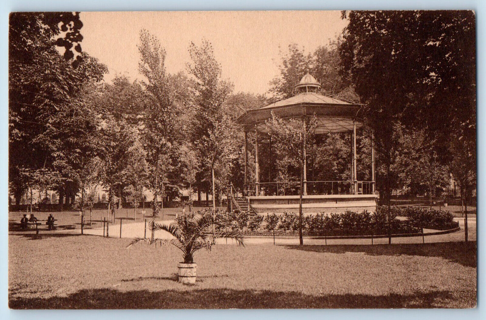 Kortrijk Belgium Postcard View of Esplanade in the Middle c1910 Antique Posted