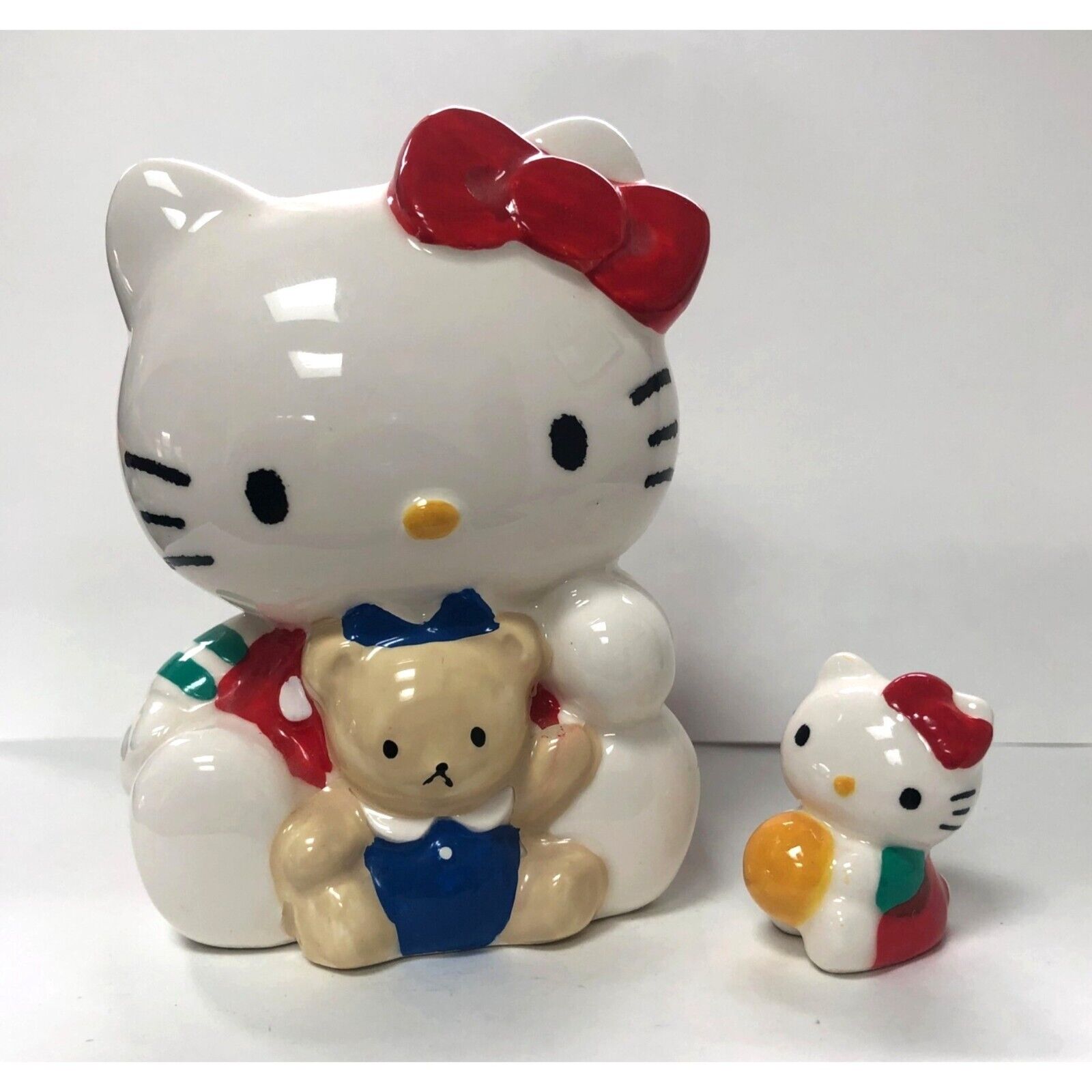 Vtg Sanrio Hello Kitty Ceramic Piggy Coin Bank Teddy Bear 4