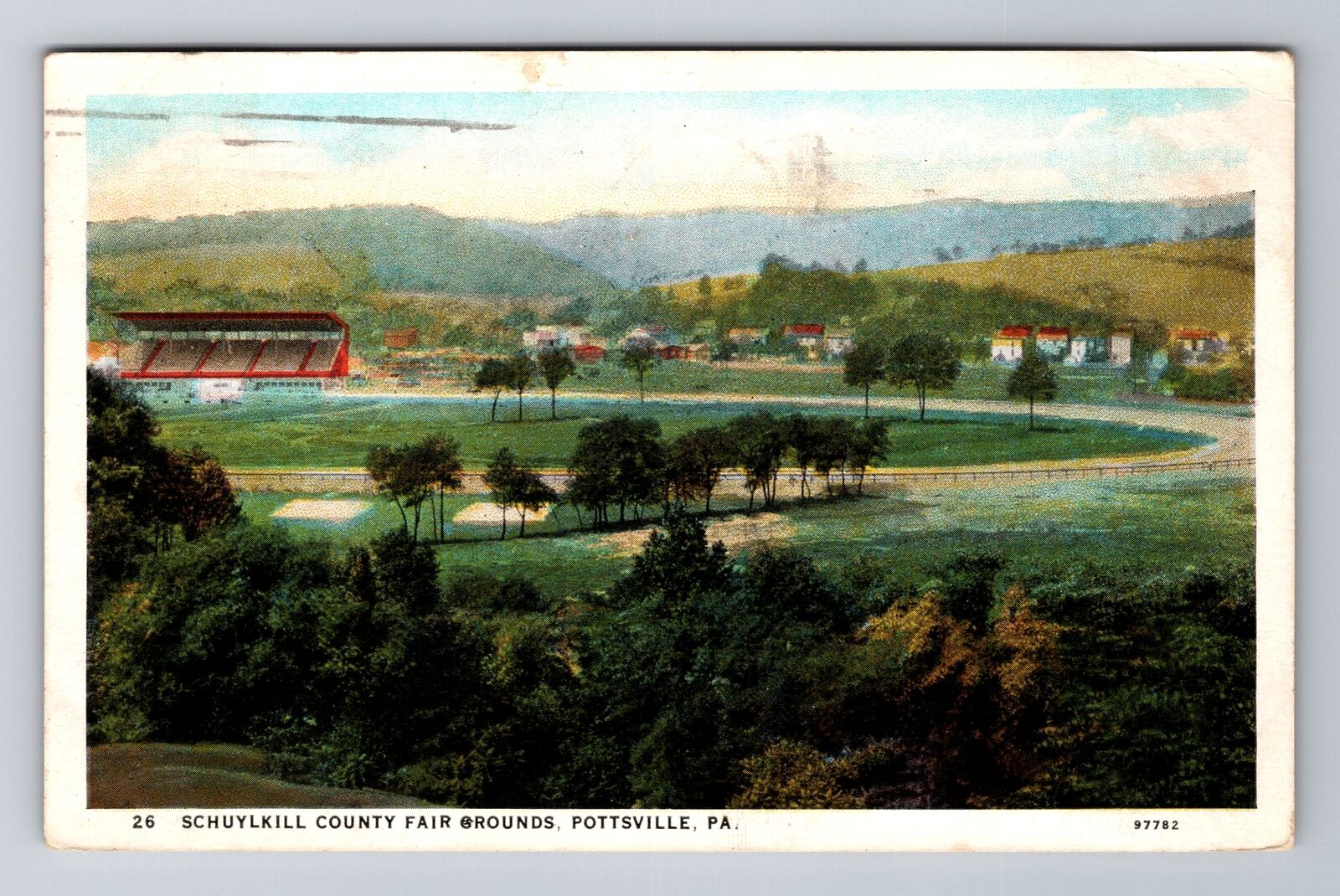 Pottsville PA-Pennsylvania, Schuykill County Fair Grounds Vintage c1929 Postcard