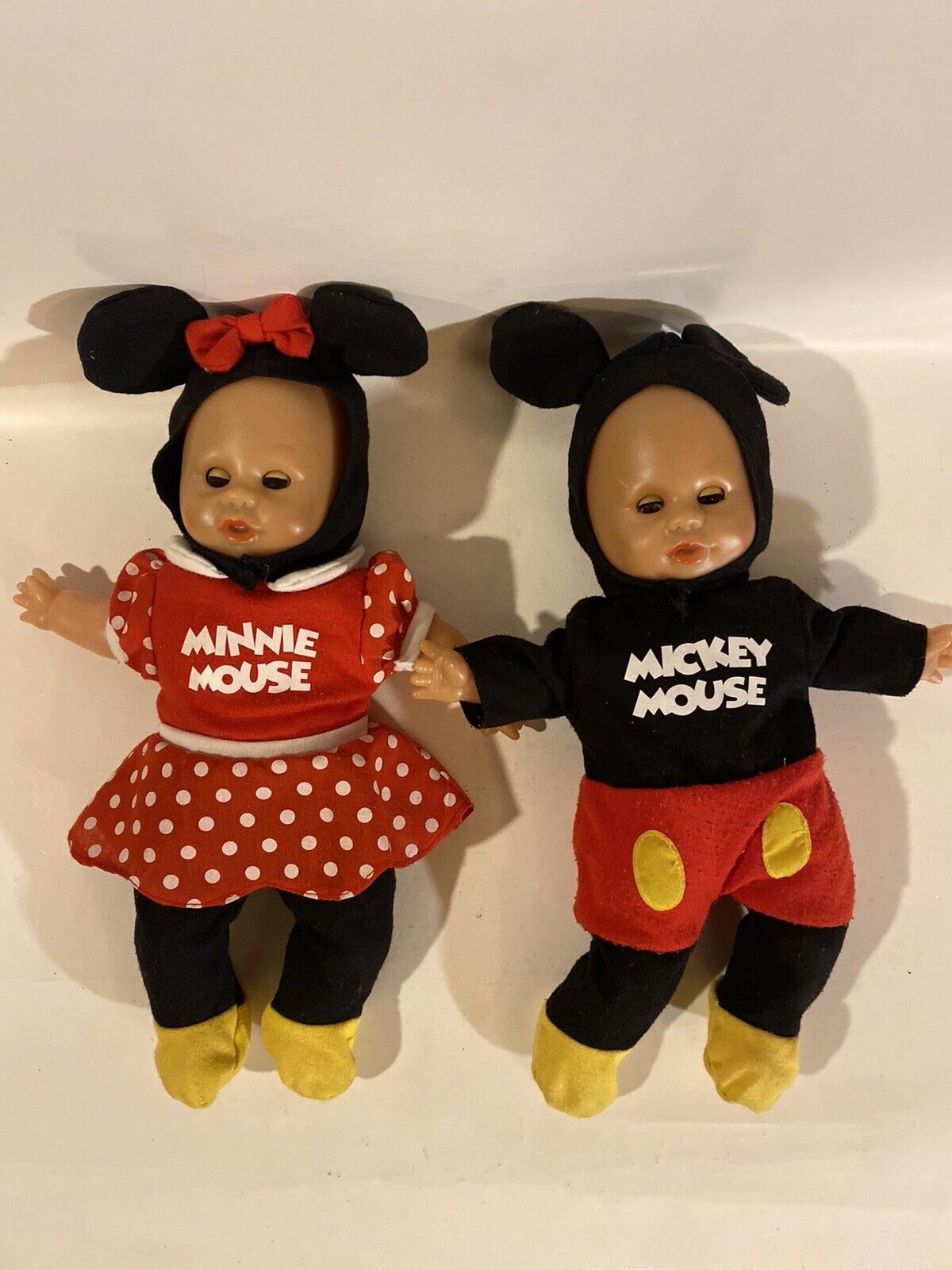 Authentic 1990s vintage Disney Remco?- Mickey And Minnie Mouse plush baby dolls