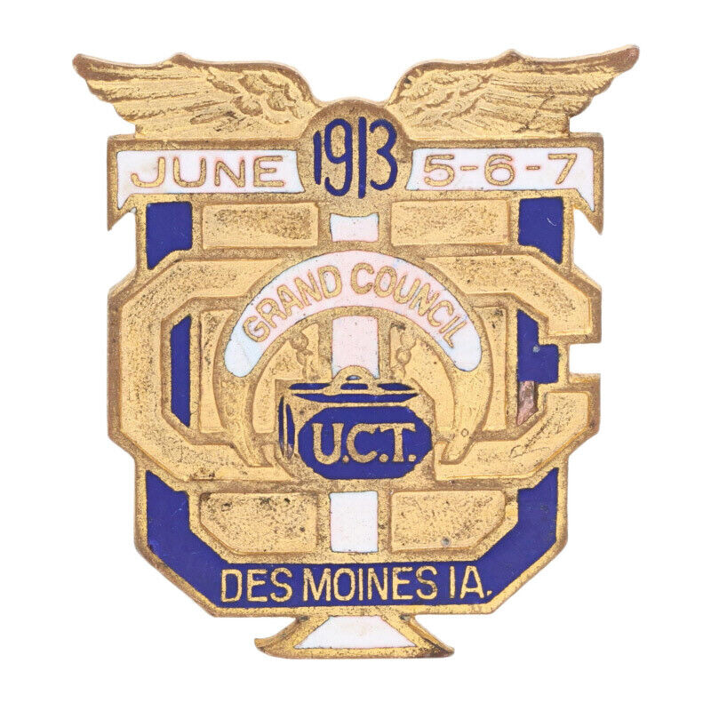 United Commercial Travelers Medal - Brass U.C.T. Grand Council Des Moines, IA