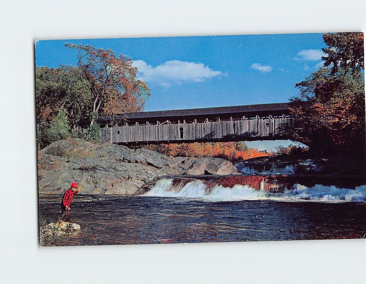 Postcard Covered Bridge Wild Ammonoosuc River Swiftwater Village New Hampshire