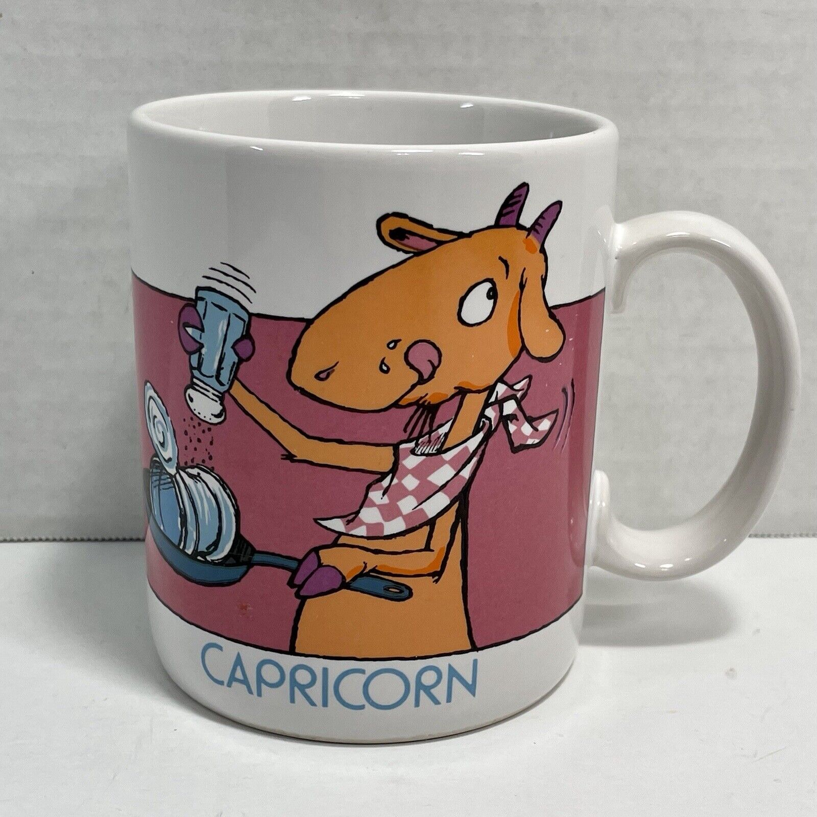 Capricorn Zodiac Goat Coffee Cup Mug Astrology Retro Vintage