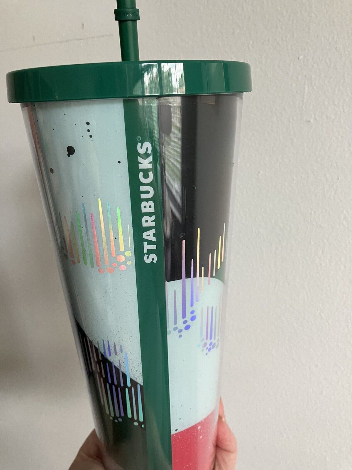 STARBUCKS 2019 Limited Edition 24 oz Holiday Hologram Coffee for Life Tumbler