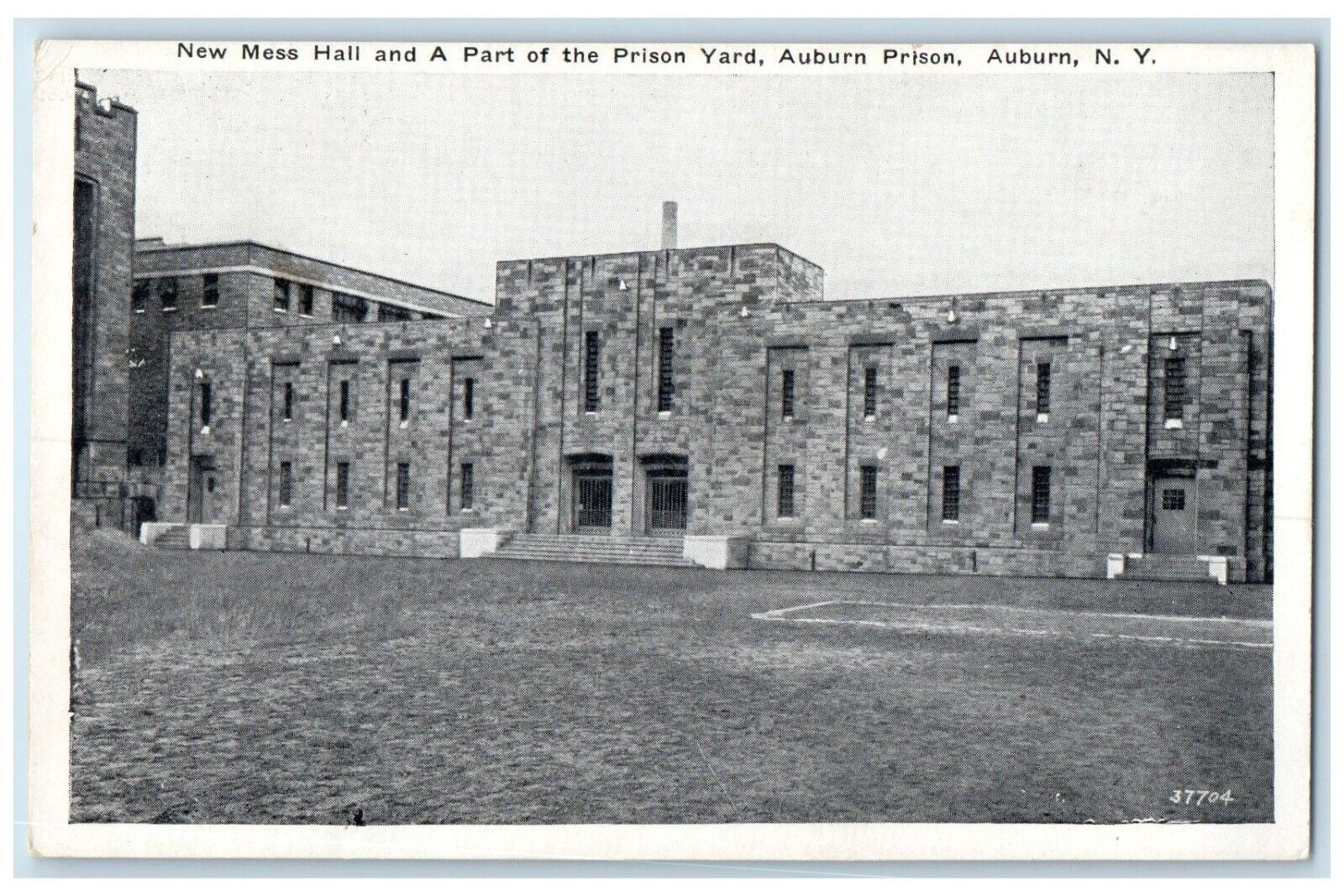 c1930's New Mess Hall And A Part Of The Prison Yard Auburn New York NY Postcard
