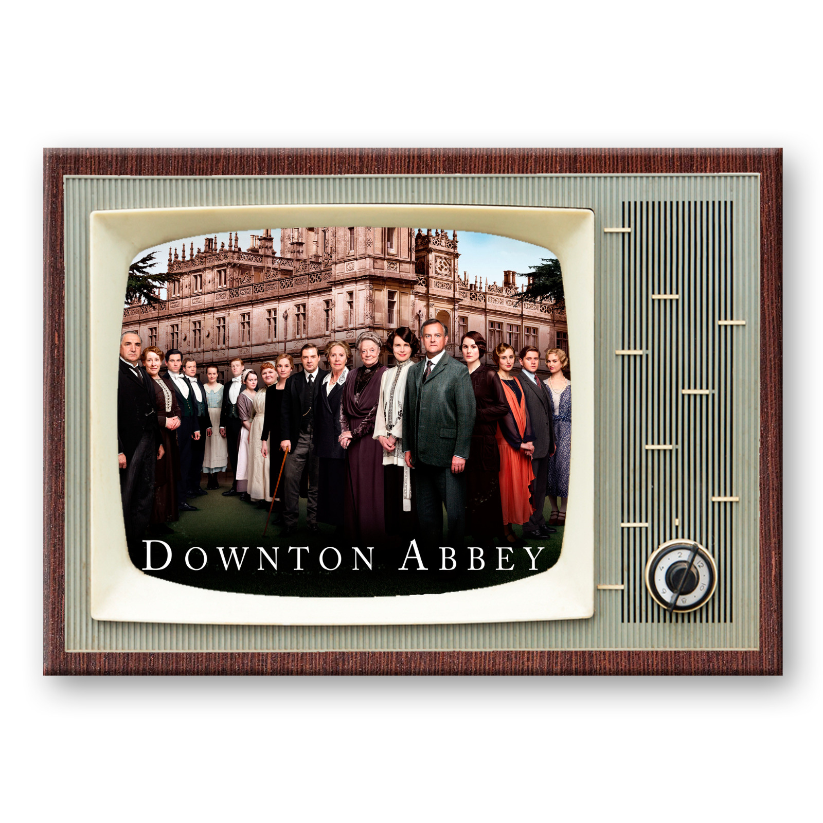 Downton Abbey TV Show Retro TV 3.5 inches x 2.5 inches Steel Fridge Magnet