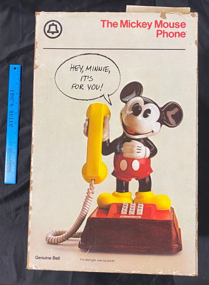 VINTAGE 1978 ATC DISNEY THE MICKEY MOUSE PHONE TESTED & WORKING IN BOX (NM)