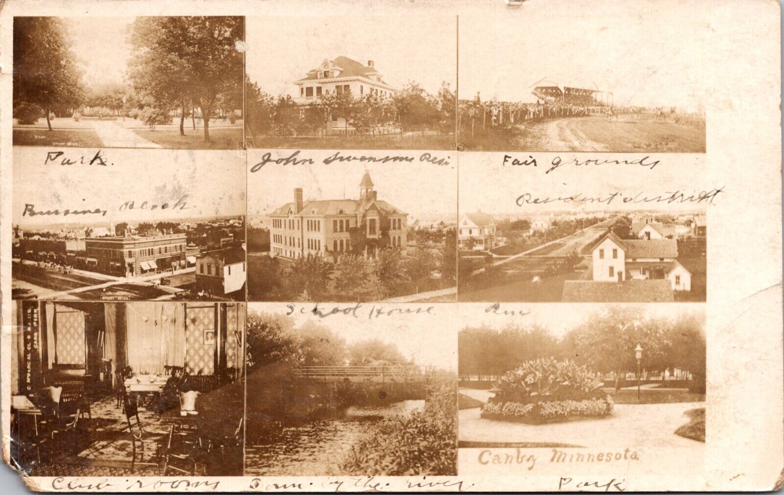 Real Photo Postcard Multiple Views of Canby, Minnesota