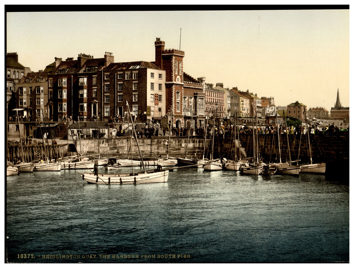 England. Yorkshire. Bridlington. The Harbour from South Pier. Vintage Photoch
