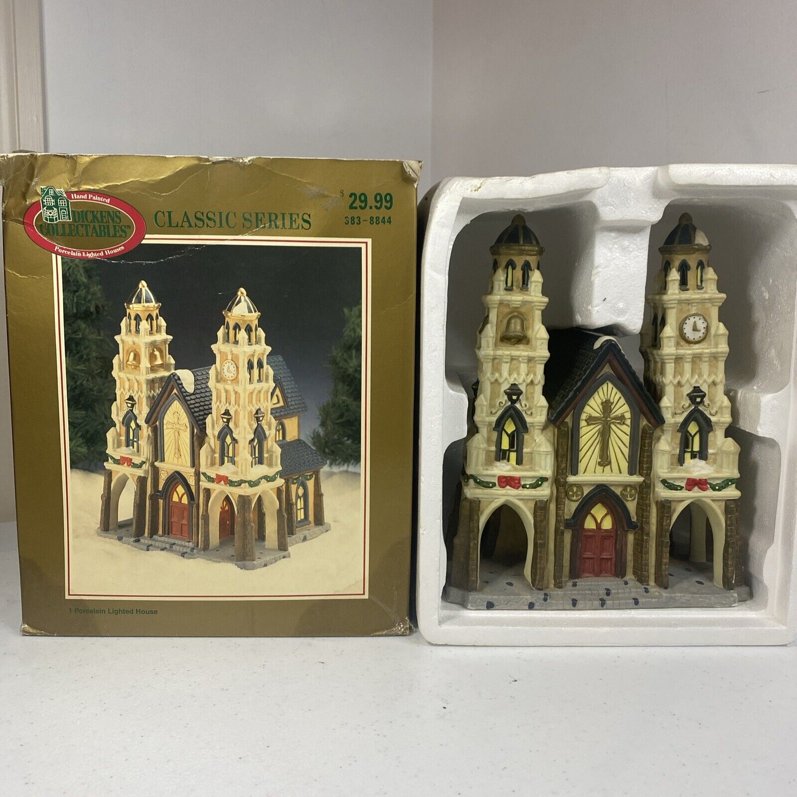Vintage 90’s Dickens Collectables Classic Series Church Christmas Village