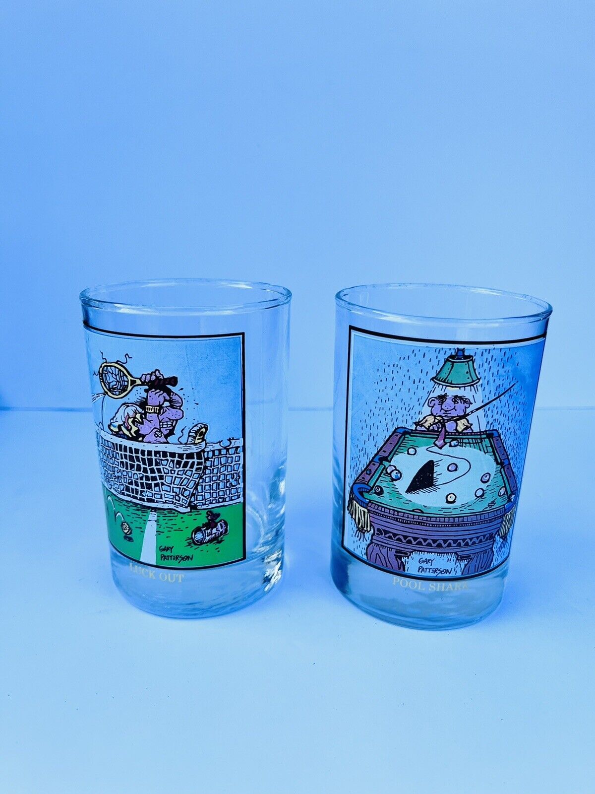 Vintage 1982 Arby\'s Collector Series Gary Patterson Drinking Glasses - Set of 2 