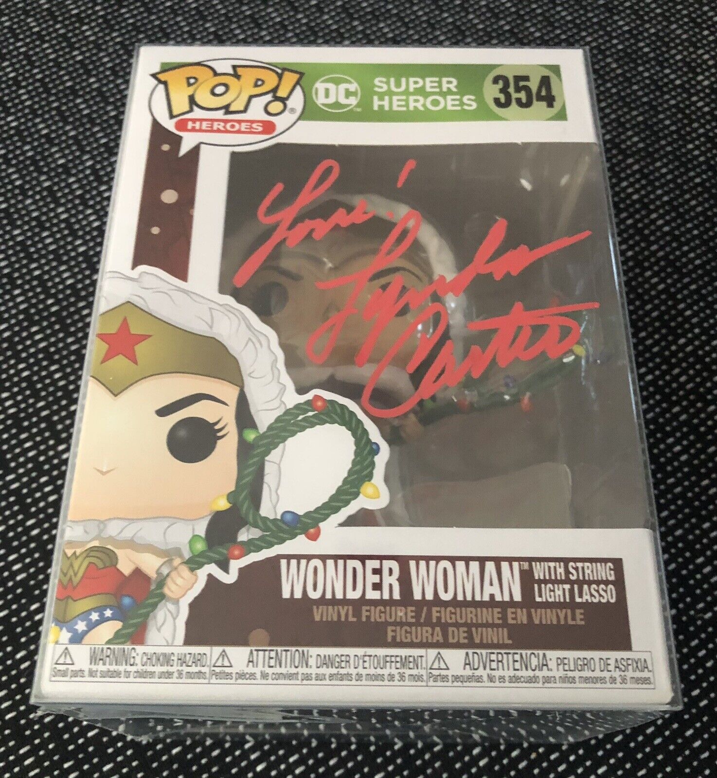 Lynda Carter Autographed Wonder Woman Super Heroes W/COA POP Vinyl Figure #354