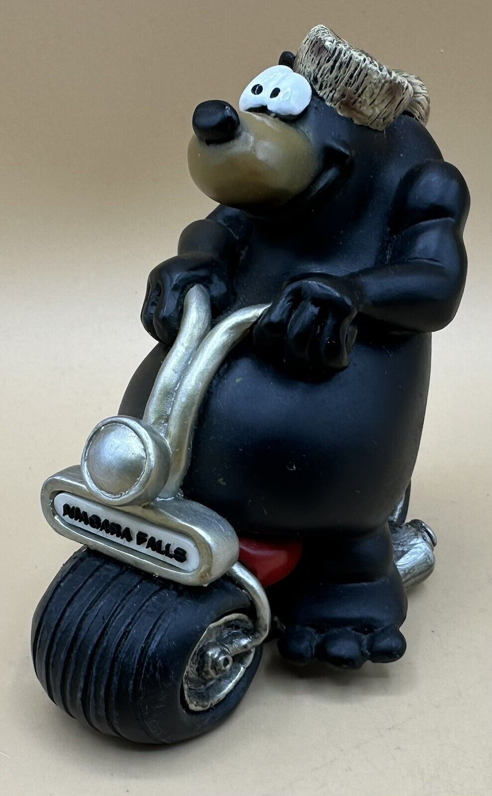 2008 Niagara Falls Black Bear Riding A Motorcycle Figurine
