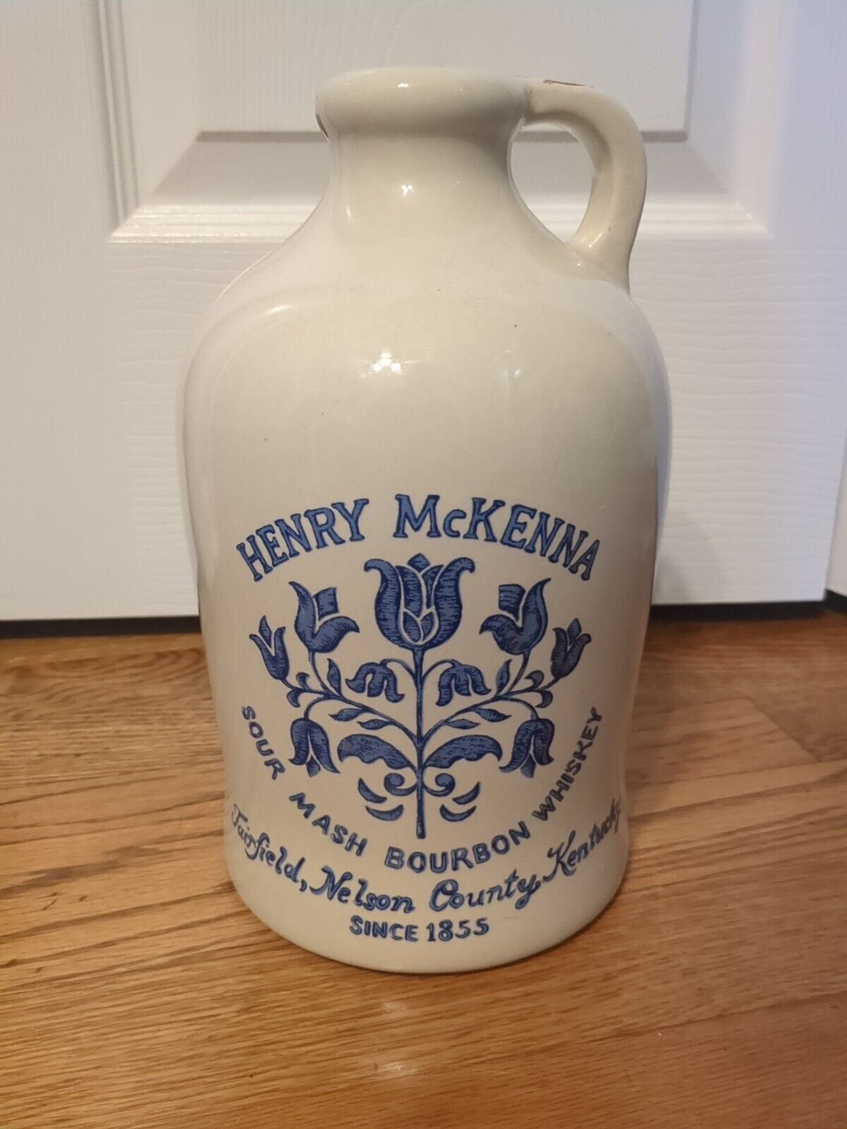 Vintage 1972 Henry McKenna hand made Bourbon Whiskey Half Gallon No Cork