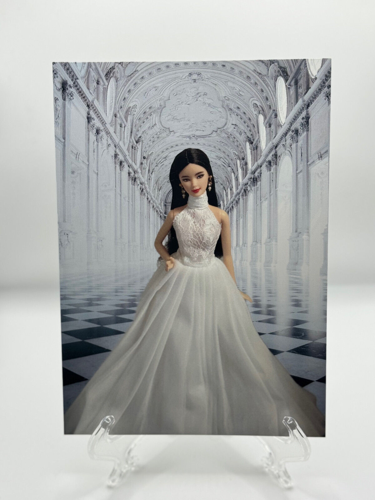 Brand New Elegant Barbie in White Art Print/Postcard