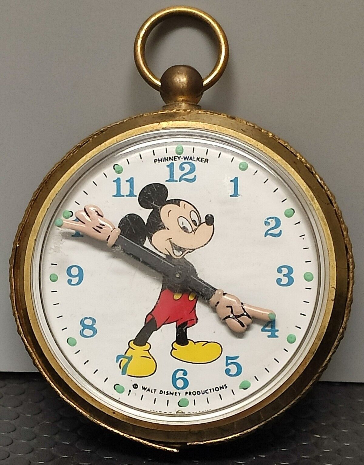 Vintage Disney Mickey Mouse Pocket Watch Phinney Walker **Parts Or Repair Read**