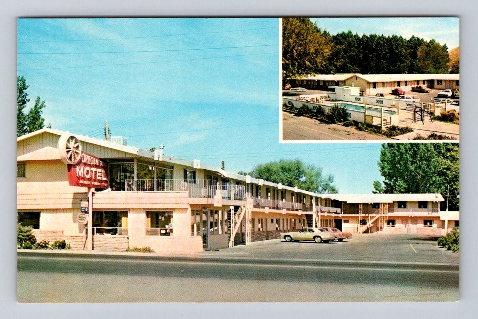 Baker OR-Oregon, Oregon Trail Motel Advertising, Vintage Souvenir Postcard